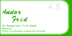 andor frid business card